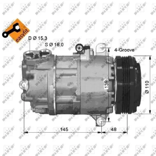 Kompressor, Klimaanlage 12 V NRF 32493 Bild Kompressor, Klimaanlage 12 V NRF 32493