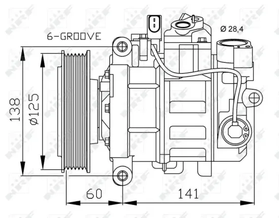 Kompressor, Klimaanlage 12 V NRF 32512 Bild Kompressor, Klimaanlage 12 V NRF 32512