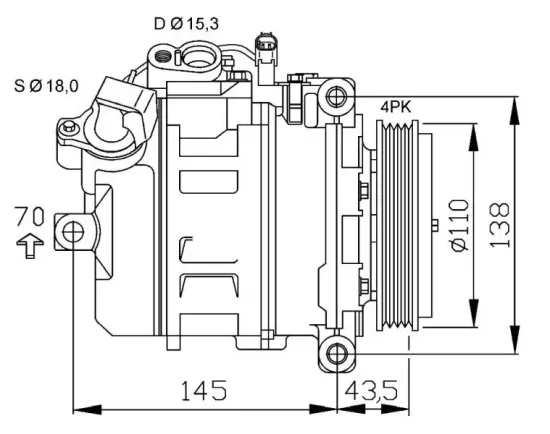 Kompressor, Klimaanlage 12 V NRF 32520 Bild Kompressor, Klimaanlage 12 V NRF 32520