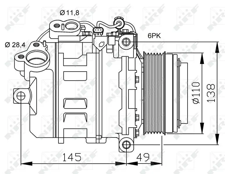 Kompressor, Klimaanlage 12 V NRF 32533