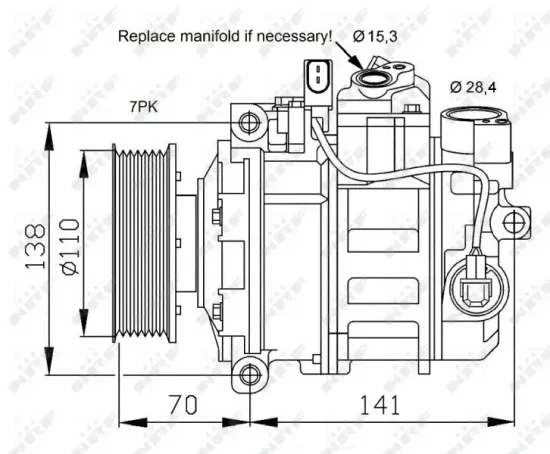 Kompressor, Klimaanlage 12 V NRF 32613 Bild Kompressor, Klimaanlage 12 V NRF 32613