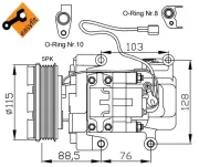 Kompressor, Klimaanlage 12 V NRF 32681