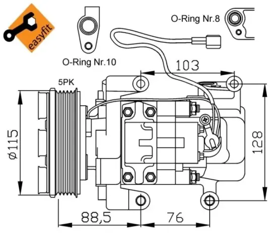 Kompressor, Klimaanlage 12 V NRF 32681 Bild Kompressor, Klimaanlage 12 V NRF 32681