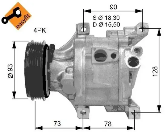 Kompressor, Klimaanlage 12 V NRF 32686G Bild Kompressor, Klimaanlage 12 V NRF 32686G