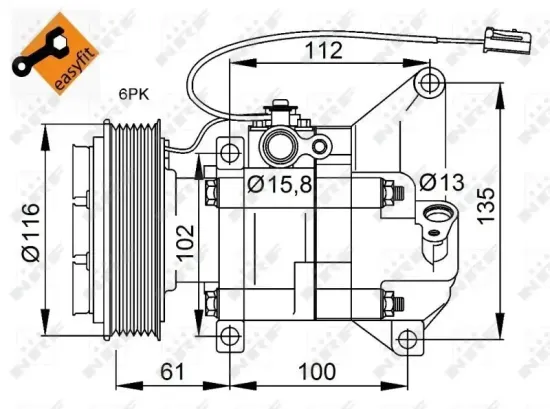 Kompressor, Klimaanlage 12 V NRF 32687 Bild Kompressor, Klimaanlage 12 V NRF 32687