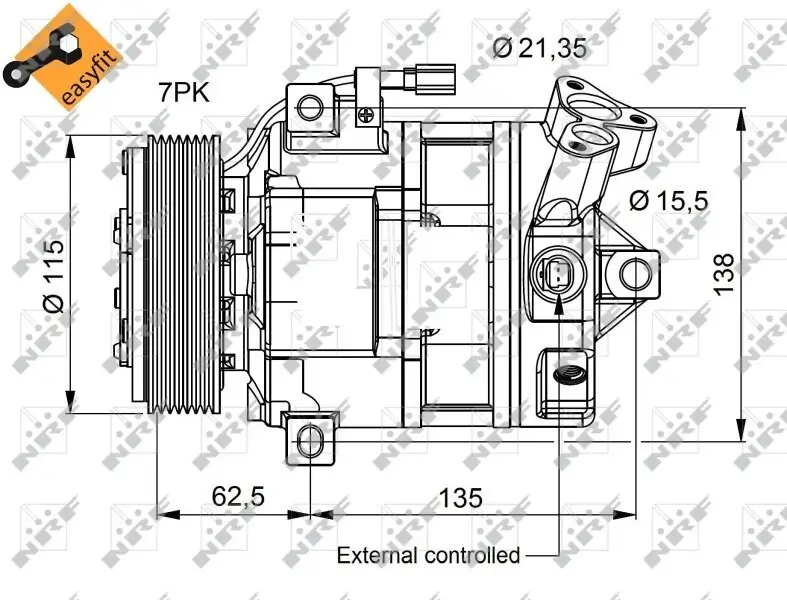 Kompressor, Klimaanlage 12 V NRF 32692