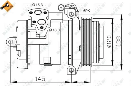 Kompressor, Klimaanlage 12 V NRF 32698 Bild Kompressor, Klimaanlage 12 V NRF 32698