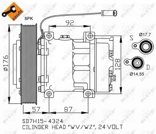 Kompressor, Klimaanlage 24 V NRF 32700 Bild Kompressor, Klimaanlage 24 V NRF 32700