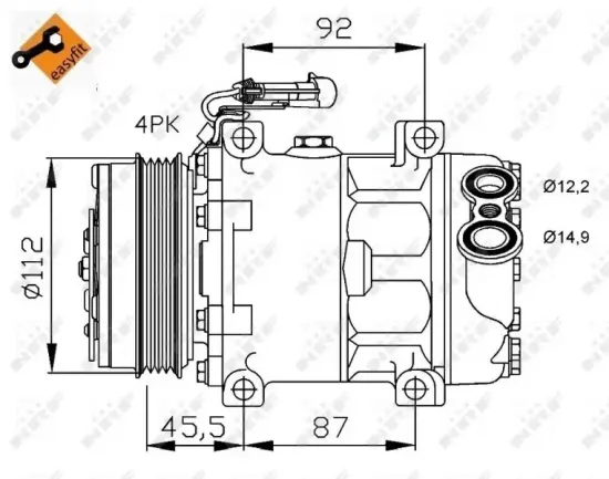 Kompressor, Klimaanlage 12 V NRF 32701 Bild Kompressor, Klimaanlage 12 V NRF 32701