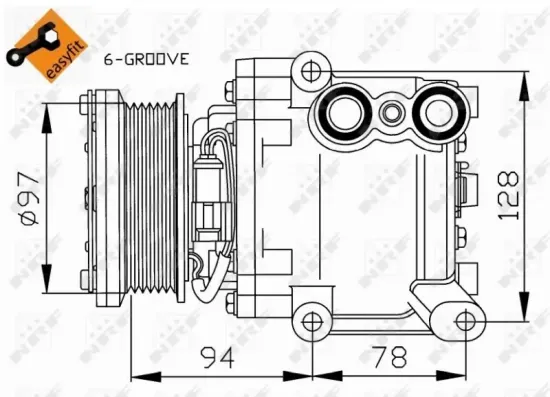 Kompressor, Klimaanlage 12 V NRF 32724 Bild Kompressor, Klimaanlage 12 V NRF 32724