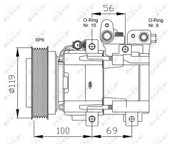 Kompressor, Klimaanlage 12 V NRF 32755G Bild Kompressor, Klimaanlage 12 V NRF 32755G