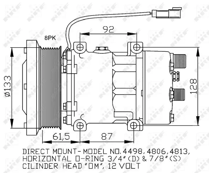 Kompressor, Klimaanlage 12 V NRF 32758 Bild Kompressor, Klimaanlage 12 V NRF 32758