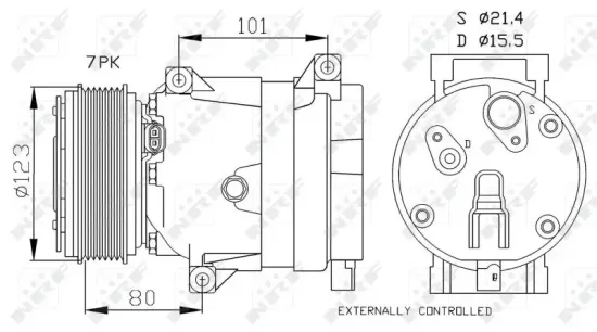 Kompressor, Klimaanlage 12 V NRF 32872 Bild Kompressor, Klimaanlage 12 V NRF 32872