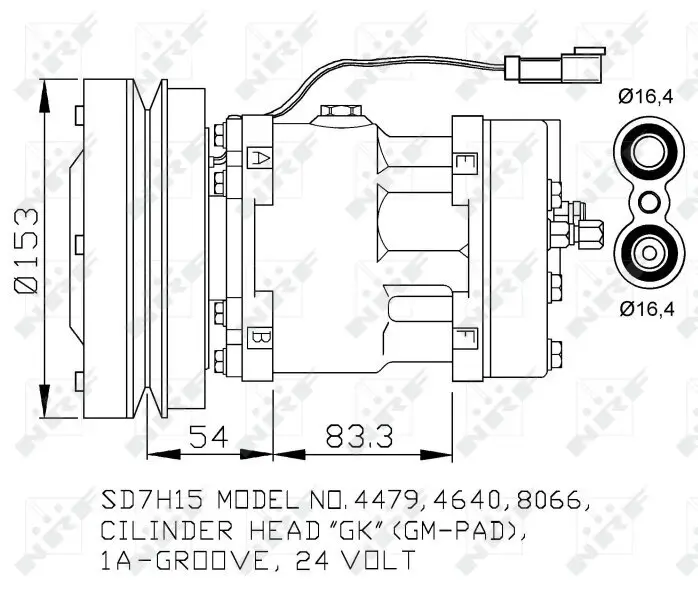 Kompressor, Klimaanlage 24 V NRF 32879 Bild Kompressor, Klimaanlage 24 V NRF 32879