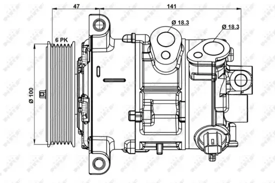 Kompressor, Klimaanlage 12 V NRF 32882 Bild Kompressor, Klimaanlage 12 V NRF 32882