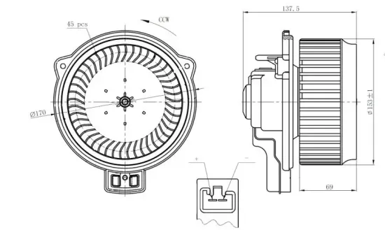 Innenraumgebläse 12 V NRF 34267 Bild Innenraumgebläse 12 V NRF 34267