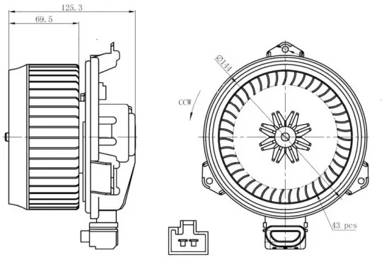 Innenraumgebläse 12 V NRF 34268 Bild Innenraumgebläse 12 V NRF 34268