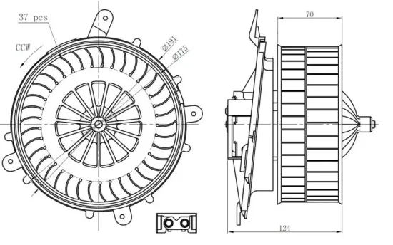 Innenraumgebläse 12 V NRF 34278 Bild Innenraumgebläse 12 V NRF 34278