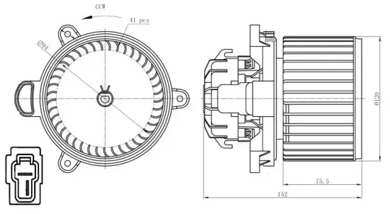 Innenraumgebläse 12 V NRF 34279 Bild Innenraumgebläse 12 V NRF 34279