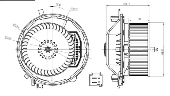 Innenraumgebläse 12 V NRF 34283 Bild Innenraumgebläse 12 V NRF 34283