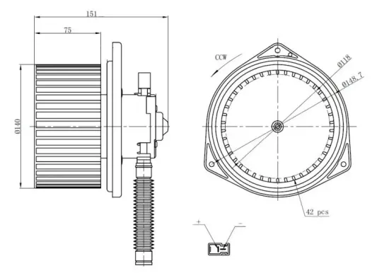 Innenraumgebläse 12 V NRF 34286 Bild Innenraumgebläse 12 V NRF 34286