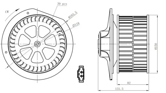 Innenraumgebläse 12 V NRF 34288 Bild Innenraumgebläse 12 V NRF 34288