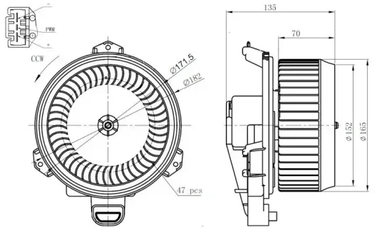 Innenraumgebläse 12 V NRF 34289 Bild Innenraumgebläse 12 V NRF 34289