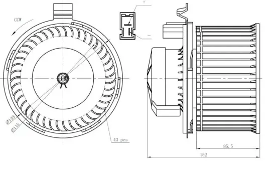 Innenraumgebläse 12 V NRF 34292 Bild Innenraumgebläse 12 V NRF 34292