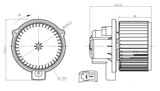 Innenraumgebläse 12 V NRF 34300 Bild Innenraumgebläse 12 V NRF 34300