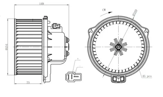 Innenraumgebläse 12 V NRF 34301 Bild Innenraumgebläse 12 V NRF 34301