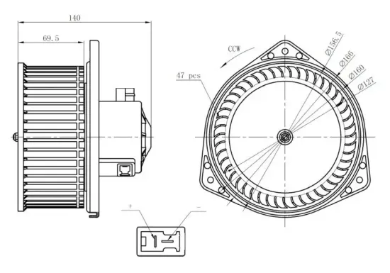 Innenraumgebläse 12 V NRF 34303 Bild Innenraumgebläse 12 V NRF 34303