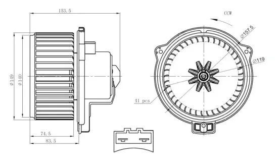 Innenraumgebläse 12 V NRF 34304 Bild Innenraumgebläse 12 V NRF 34304