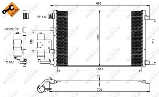 Kondensator, Klimaanlage NRF 350042 Bild Kondensator, Klimaanlage NRF 350042