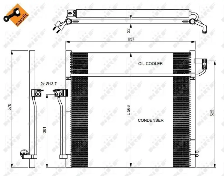 Kondensator, Klimaanlage NRF 350080