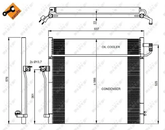 Kondensator, Klimaanlage NRF 350080 Bild Kondensator, Klimaanlage NRF 350080