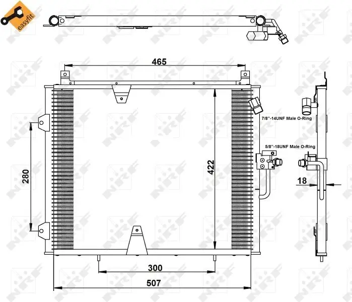 Kondensator, Klimaanlage NRF 35129