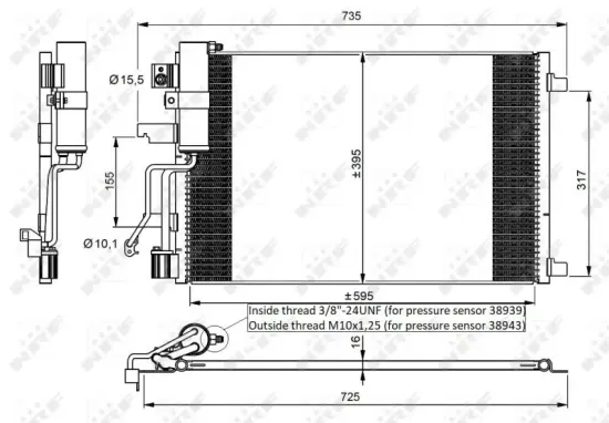 Kondensator, Klimaanlage NRF 35975 Bild Kondensator, Klimaanlage NRF 35975