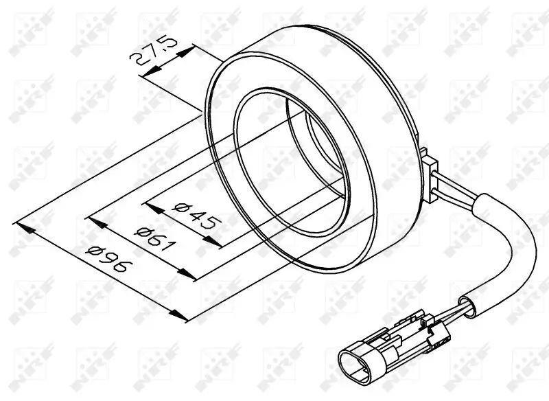 Spule, Magnetkupplung (Kompressor) 12 V NRF 38470