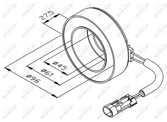 Spule, Magnetkupplung (Kompressor) 12 V NRF 38470 Bild Spule, Magnetkupplung (Kompressor) 12 V NRF 38470