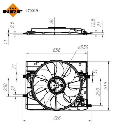 Lüfter, Motorkühlung 12 V NRF 470019 Bild Lüfter, Motorkühlung 12 V NRF 470019