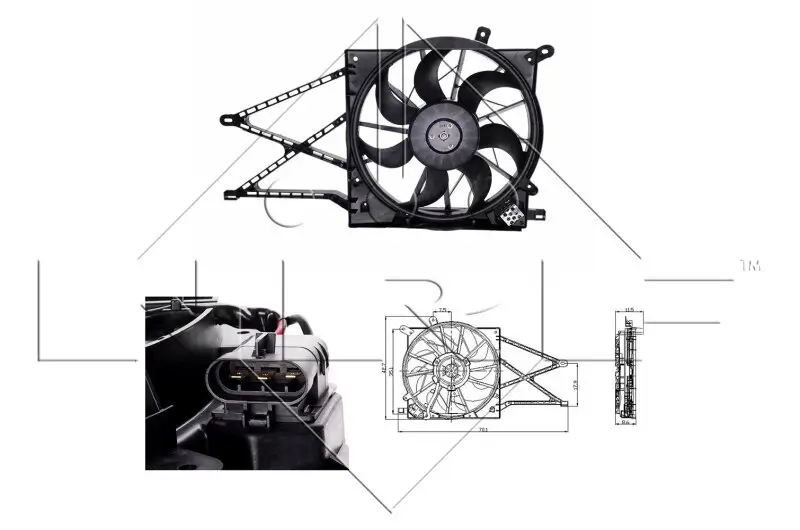 Lüfter, Motorkühlung 12 V NRF 47015