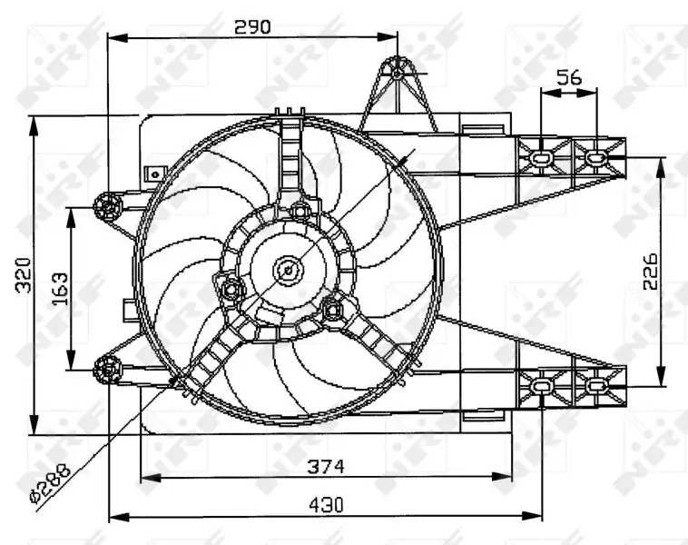 Lüfter, Motorkühlung 12 V NRF 47038