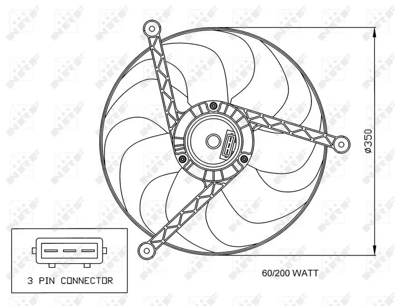 Lüfter, Motorkühlung 12 V NRF 47057