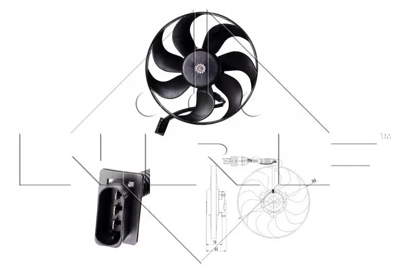 Lüfter, Motorkühlung 12 V NRF 47064