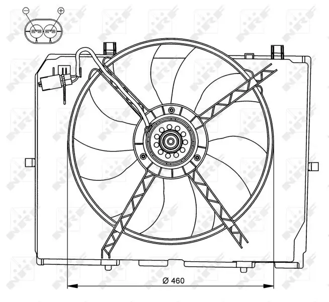 Lüfter, Motorkühlung 12 V NRF 47066