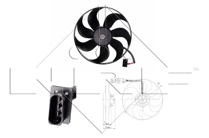 Lüfter, Motorkühlung 12 V NRF 47204