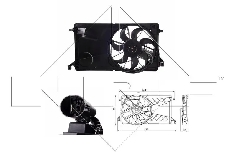 Lüfter, Motorkühlung 12 V NRF 47291