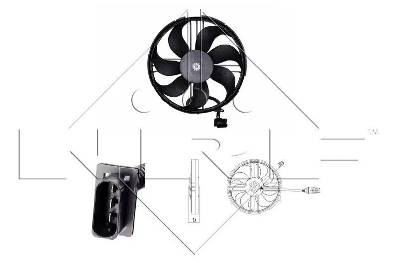 Lüfter, Motorkühlung 12 V NRF 47409