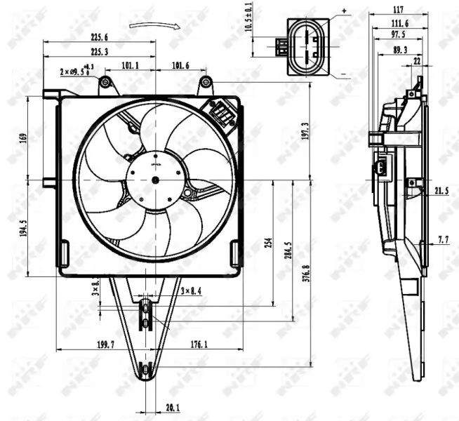 Lüfter, Motorkühlung 12 V NRF 47431