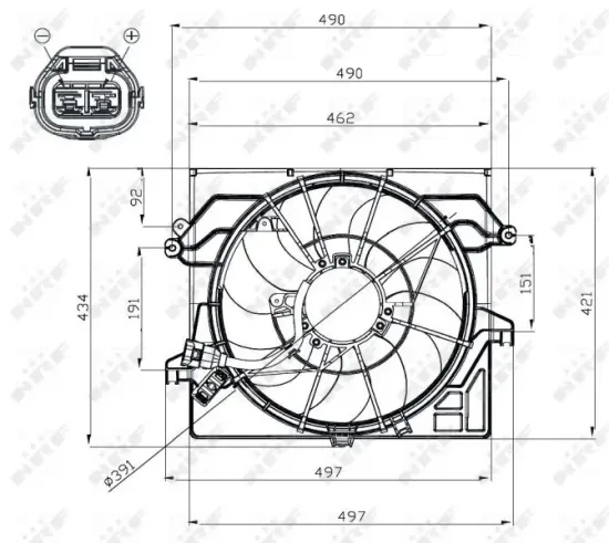 Lüfter, Motorkühlung 12 V NRF 47482 Bild Lüfter, Motorkühlung 12 V NRF 47482